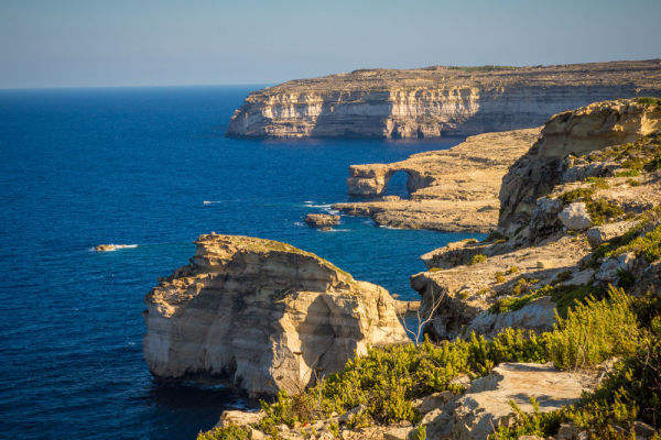 Malta coastline cliffs with the Azure Window arch