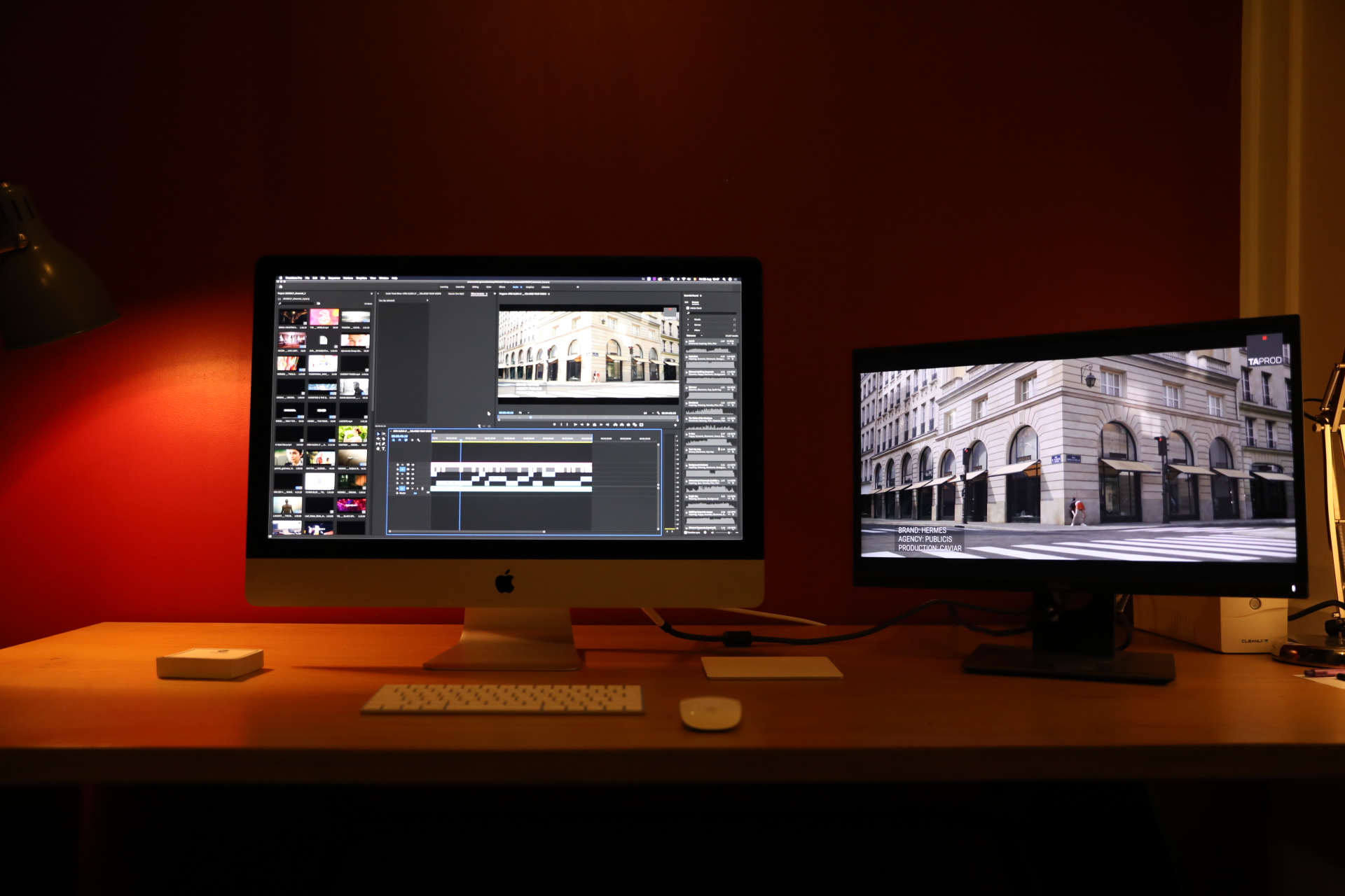 The editing room setup used for remote shoots at TaProd