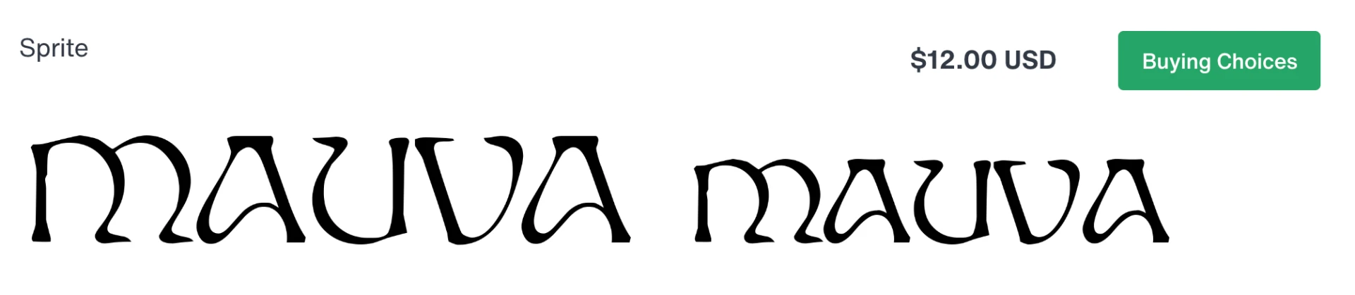 Mauva typeface reference — Sprite display type