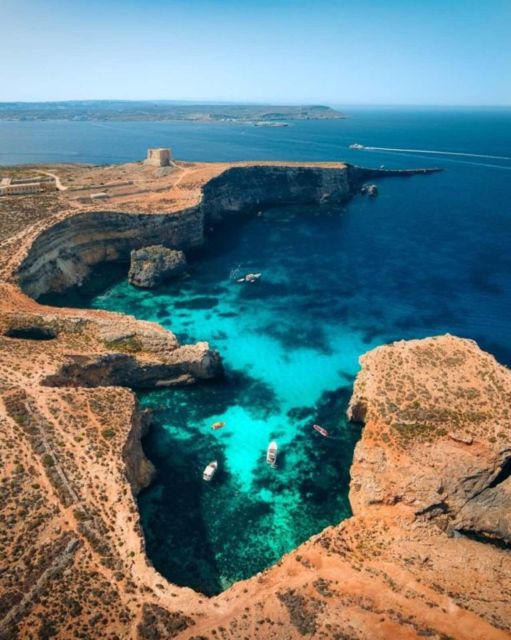 Aerial view of the Blue Lagoon, Comino