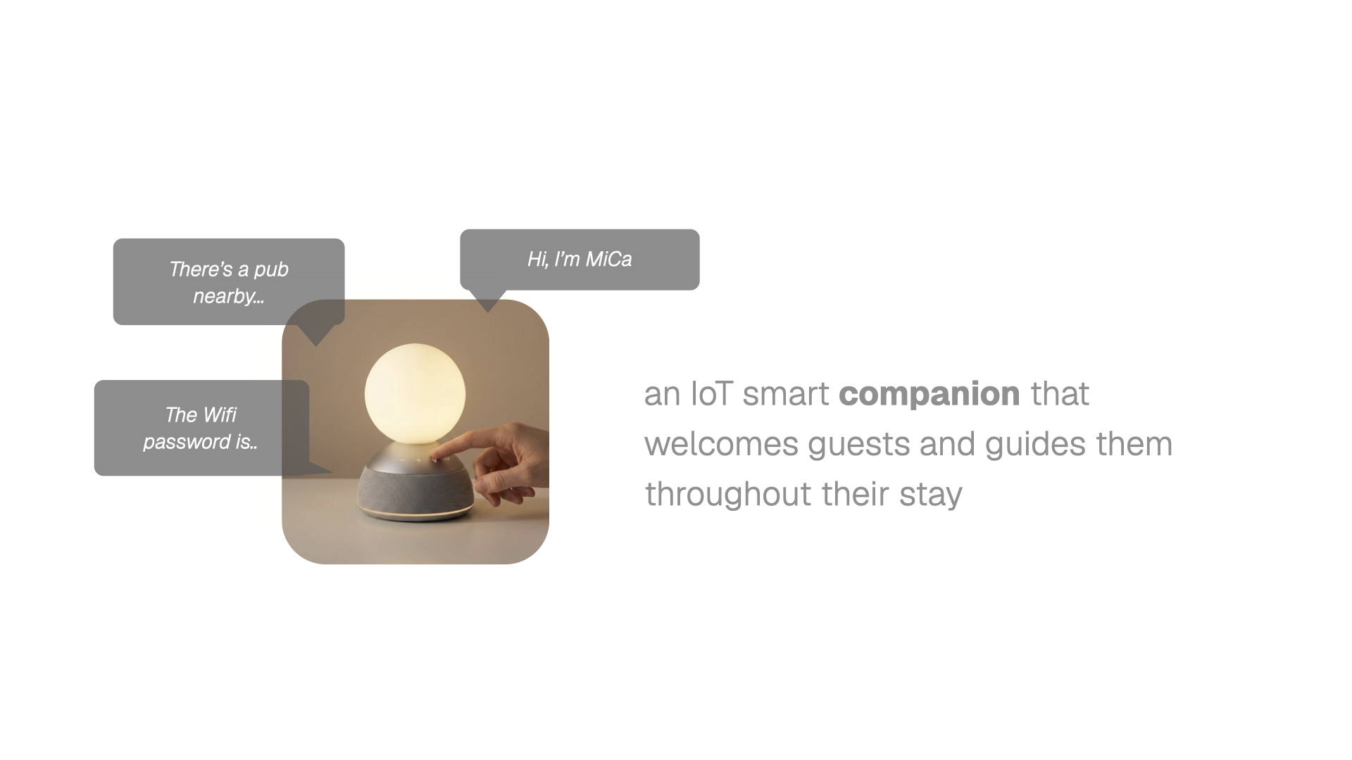MiCa — an IoT smart companion that welcomes guests and guides them throughout their stay