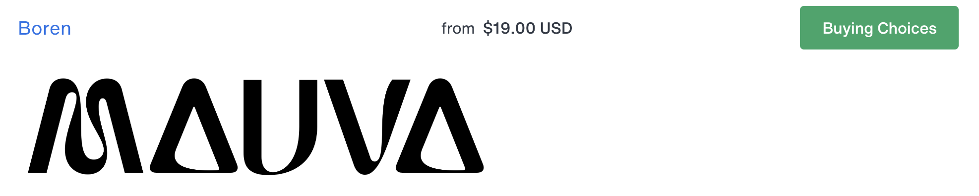 Mauva typeface reference — Boren display type