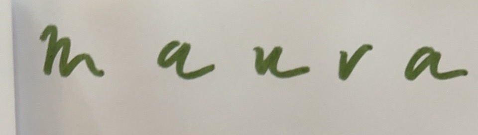 Mauva handwritten wordmark sketch