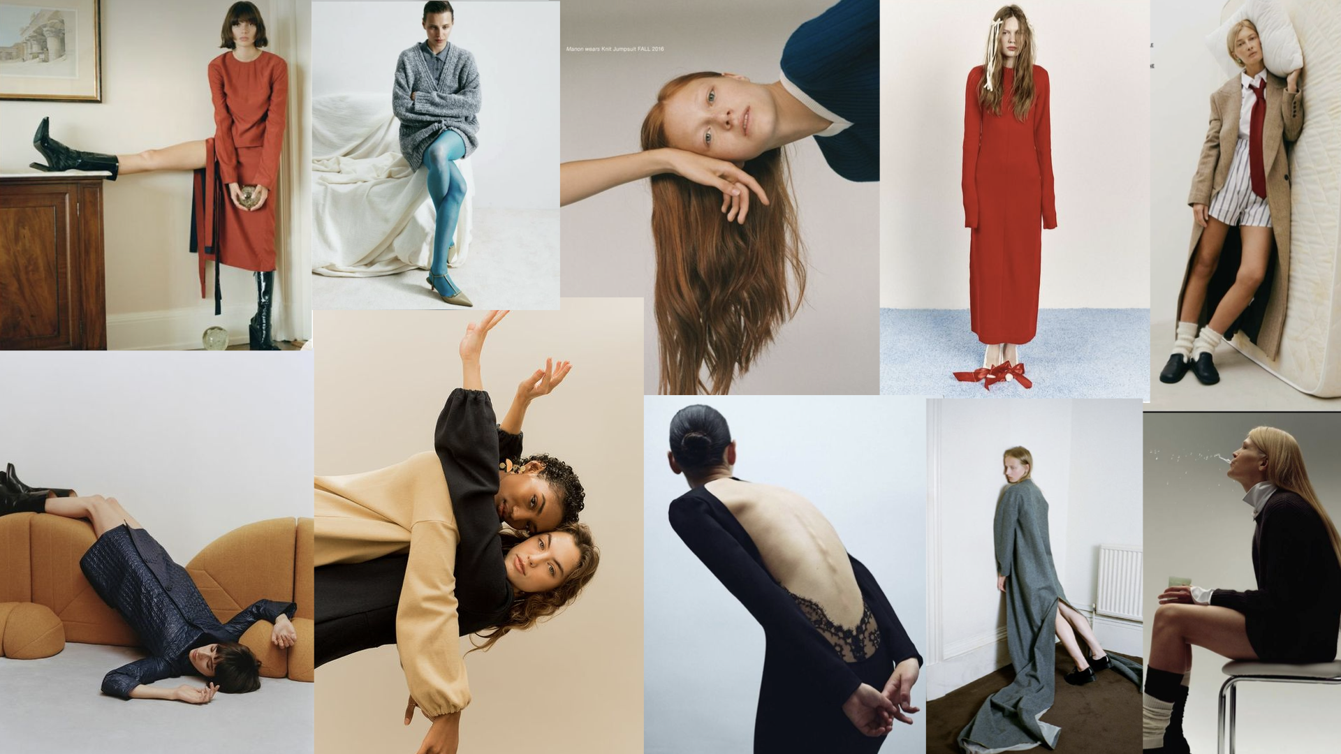 Mauva moodboard — visual references for the brand's effortless, minimalist style