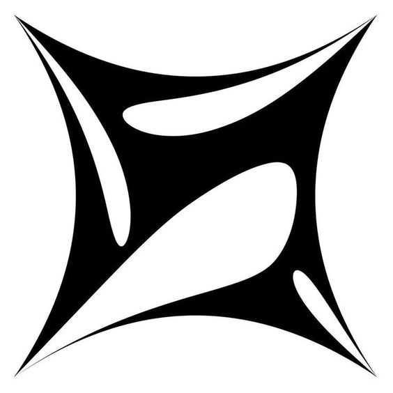 Mauva logo reference — black abstract star symbol