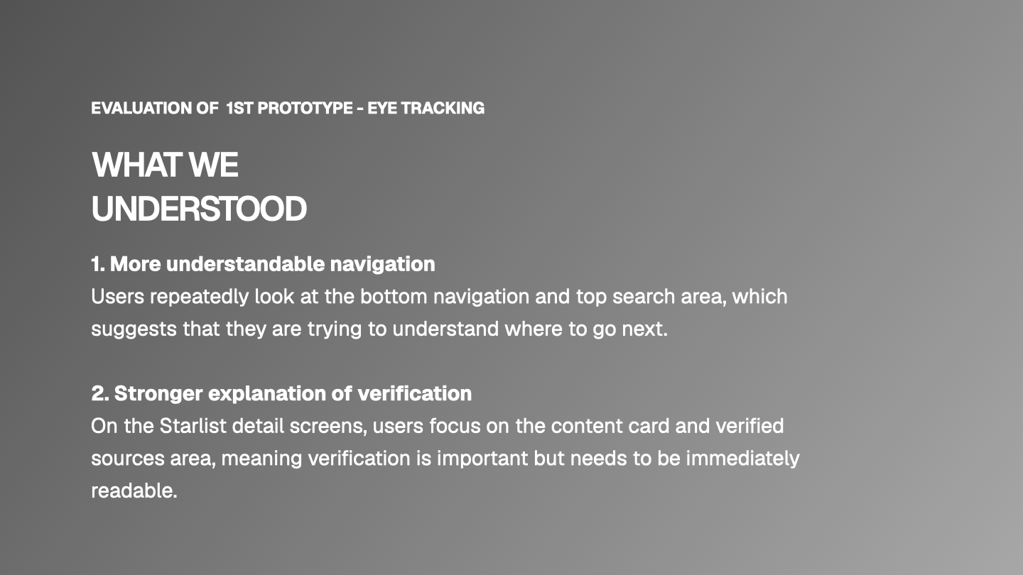 Eye tracking findings